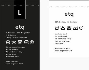 ETQ Amsterdam labels